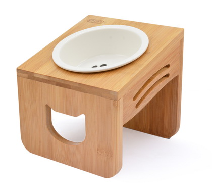 【優米卡】斜口木頭碗架+陶瓷碗 