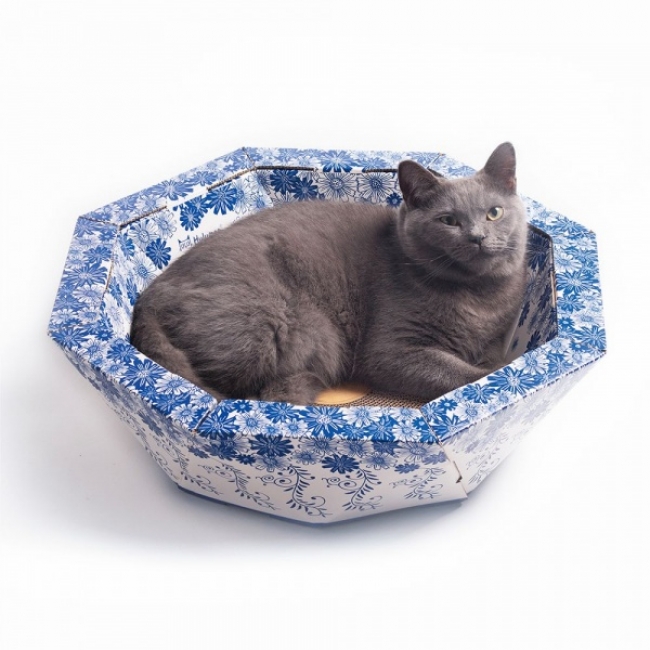 【Hulumao】China Bowl 青花瓷紙製貓家具貓屋【內附抓板】